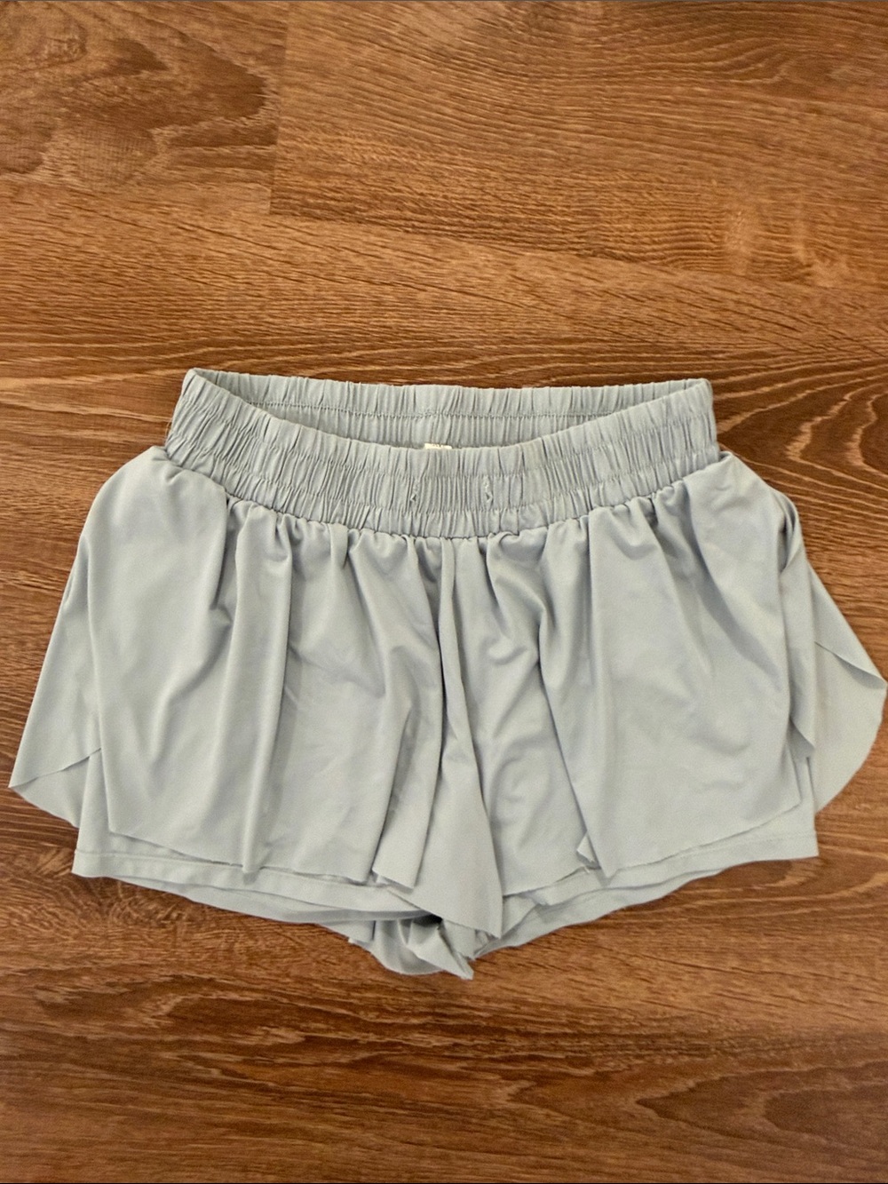 Light Gray Women's Athletic Ruffle Shorts
